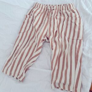 Zara orange and white stripe sweat pant. Size 3-4T